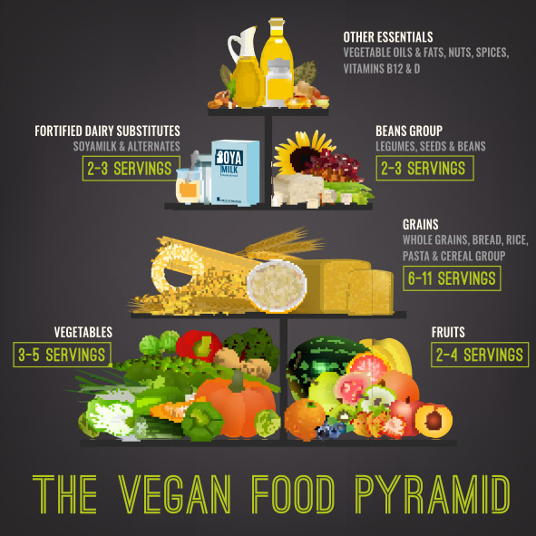 Die vegane Ernährungspyramide für eine vollwertige und gesunde Ernährung