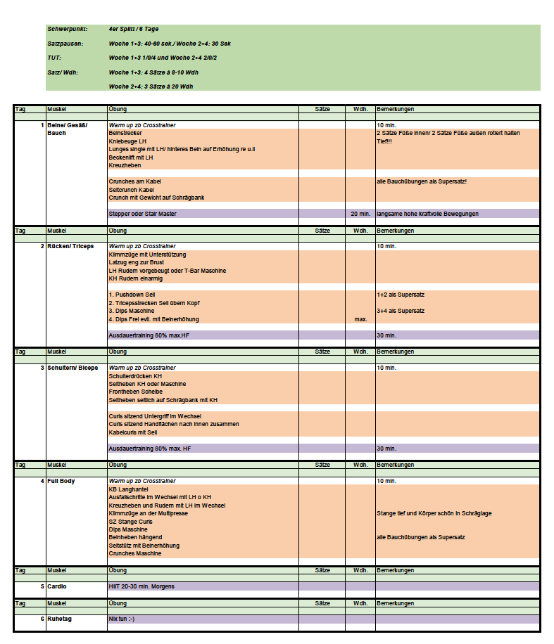 Veganer Trainingsplan